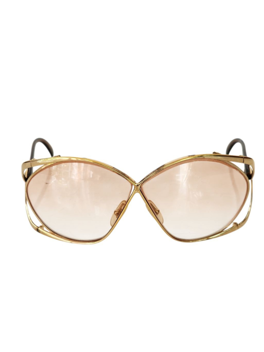 CHRISTIAN DIOR Vintage Gold Oversized Sunglasses Frame Only - Picture 2 of 9